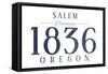 Salem, Oregon - Established Date (Blue)-Lantern Press-Framed Stretched Canvas