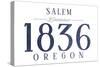 Salem, Oregon - Established Date (Blue)-Lantern Press-Stretched Canvas