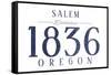 Salem, Oregon - Established Date (Blue)-Lantern Press-Framed Stretched Canvas