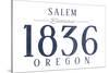 Salem, Oregon - Established Date (Blue)-Lantern Press-Stretched Canvas