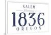 Salem, Oregon - Established Date (Blue)-Lantern Press-Framed Art Print