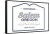 Salem, Oregon - Now Entering (Blue)-Lantern Press-Framed Stretched Canvas