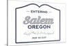 Salem, Oregon - Now Entering (Blue)-Lantern Press-Stretched Canvas