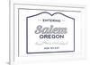 Salem, Oregon - Now Entering (Blue)-Lantern Press-Framed Premium Giclee Print