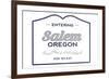 Salem, Oregon - Now Entering (Blue)-Lantern Press-Framed Premium Giclee Print