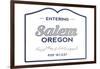 Salem, Oregon - Now Entering (Blue)-Lantern Press-Framed Art Print