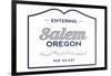 Salem, Oregon - Now Entering (Blue)-Lantern Press-Framed Art Print