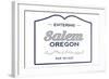 Salem, Oregon - Now Entering (Blue)-Lantern Press-Framed Art Print