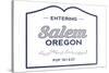 Salem, Oregon - Now Entering (Blue)-Lantern Press-Stretched Canvas