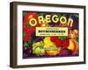 Salem, Oregon, Oregon Boysenberries Label-Lantern Press-Framed Art Print