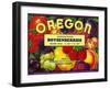 Salem, Oregon, Oregon Boysenberries Label-Lantern Press-Framed Art Print