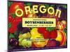 Salem, Oregon, Oregon Boysenberries Label-Lantern Press-Mounted Art Print