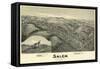 Salem, West Virginia - Panoramic Map-Lantern Press-Framed Stretched Canvas