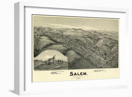 Salem, West Virginia - Panoramic Map-Lantern Press-Framed Art Print