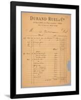 Sales Statement of Durand-Ruel Regarding Claude Monet, 1891-French-Framed Giclee Print