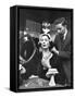 Salesman at Cartier's Showing a Diamond Necklace to Mrs. Julien Chaqueneau of New York Society-Alfred Eisenstaedt-Framed Stretched Canvas