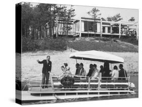 Salesman Harold Eastman Ferries Prospective Home Buyers around Development on Cape Cod-null-Stretched Canvas