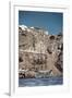 Saliboat Under the Caldera in Santorini Greece-null-Framed Photo