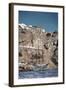 Saliboat Under the Caldera in Santorini Greece-null-Framed Photo