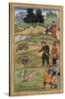 Salim, Holding His Rifle, Gestures at a Dead Nilgai, C.1600-null-Stretched Canvas