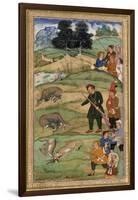 Salim, Holding His Rifle, Gestures at a Dead Nilgai, C.1600-null-Framed Giclee Print