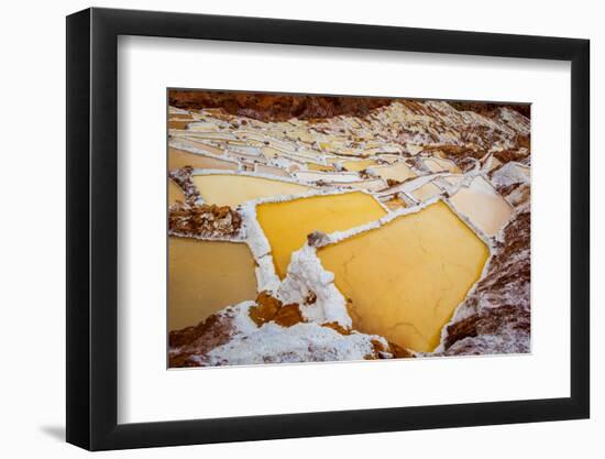 Salineras De Maras, Maras Salt Flats, Sacred Valley, Peru, South America-Laura Grier-Framed Premium Photographic Print