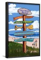 Salisbury Beach, Massachusetts - Signpost Destinations-Lantern Press-Framed Art Print