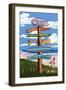 Salisbury Beach, Massachusetts - Signpost Destinations-Lantern Press-Framed Art Print