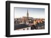 Salisbury cathedral across the rooftops of the city, Salisbury, Wiltshire, England, United Kingdom,-Julian Elliott-Framed Photographic Print