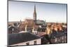 Salisbury cathedral across the rooftops of the city, Salisbury, Wiltshire, England, United Kingdom,-Julian Elliott-Mounted Photographic Print