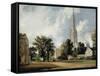 Salisbury Cathedral and the Close, Wiltshire-John Constable-Framed Stretched Canvas