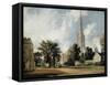 Salisbury Cathedral and the Close, Wiltshire-John Constable-Framed Stretched Canvas