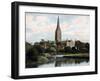 Salisbury Cathedral as Seen from the River Avon, Salisbury, Wiltshire, Early 20th Century-null-Framed Giclee Print