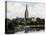 Salisbury Cathedral as Seen from the River Avon, Salisbury, Wiltshire, Early 20th Century-null-Stretched Canvas