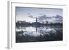 Salisbury Cathedral at Dawn Reflected in the Flooded West Harnham Water Meadows-Julian Elliott-Framed Photographic Print