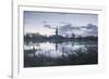 Salisbury Cathedral at Dawn Reflected in the Flooded West Harnham Water Meadows-Julian Elliott-Framed Photographic Print