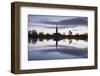 Salisbury Cathedral at Dawn Reflecting in the Flooded West Harnham Water Meadows-Julian Elliott-Framed Photographic Print