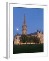 Salisbury Cathedral At Dusk With Moon-Charles Bowman-Framed Photographic Print