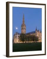 Salisbury Cathedral At Dusk With Moon-Charles Bowman-Framed Photographic Print