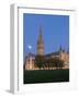 Salisbury Cathedral At Dusk With Moon-Charles Bowman-Framed Photographic Print