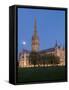 Salisbury Cathedral At Dusk With Moon-Charles Bowman-Framed Stretched Canvas