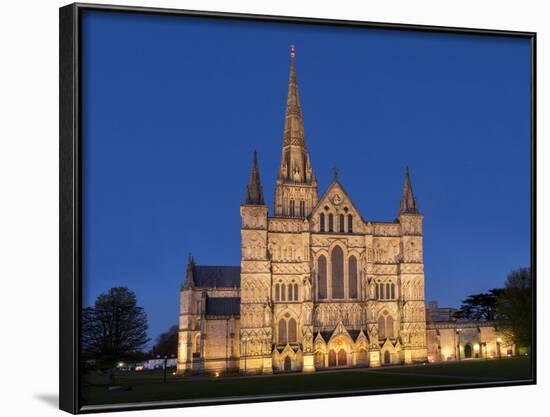 Salisbury Cathedral At Dusk-Charles Bowman-Framed Photographic Print