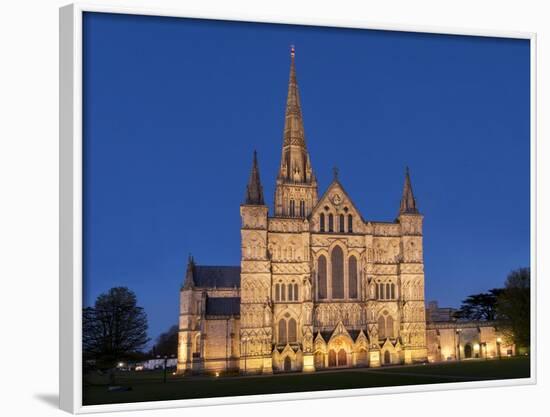 Salisbury Cathedral At Dusk-Charles Bowman-Framed Photographic Print