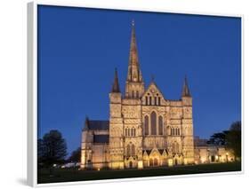 Salisbury Cathedral At Dusk-Charles Bowman-Framed Photographic Print