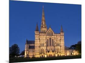 Salisbury Cathedral At Dusk-Charles Bowman-Mounted Photographic Print