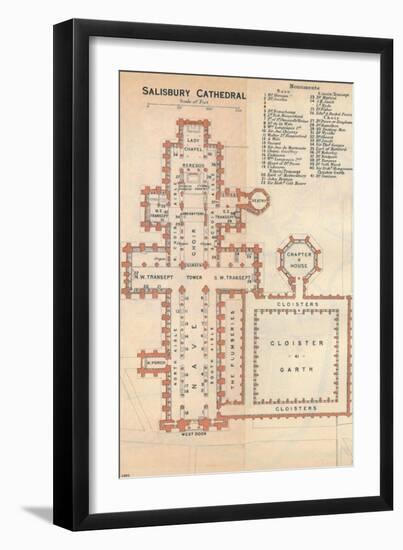 'Salisbury Cathedral', c20th Century-John Bartholomew-Framed Giclee Print