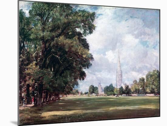 Salisbury Cathedral from Lower Marsh Close, 1820-John Constable-Mounted Giclee Print