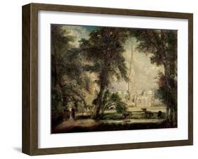 Salisbury Cathedral from the Bishop's Grounds, circa 1822-23-John Constable-Framed Giclee Print