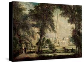 Salisbury Cathedral from the Bishop's Grounds, circa 1822-23-John Constable-Stretched Canvas