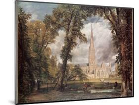 Salisbury Cathedral, from the Bishop's Grounds-John Constable-Mounted Giclee Print